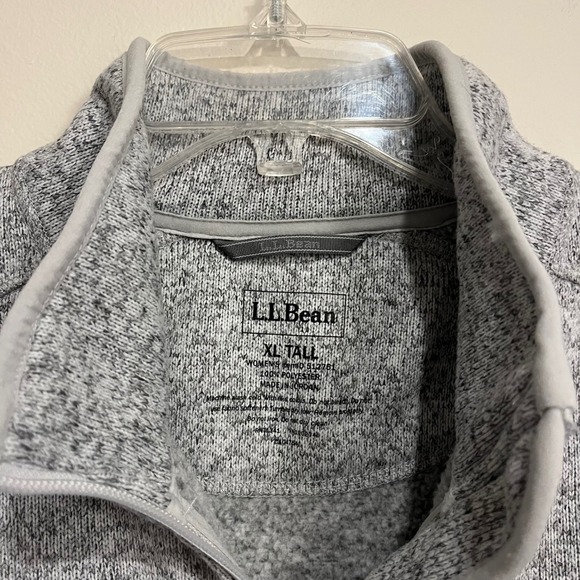 L.L. Bean Jacket Sweater Fleece Full-Zip Light Gray Womens XL Tall - Picture 4 of 4